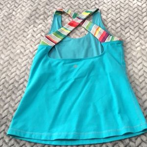 Lululemon turquoise Striped Tank.